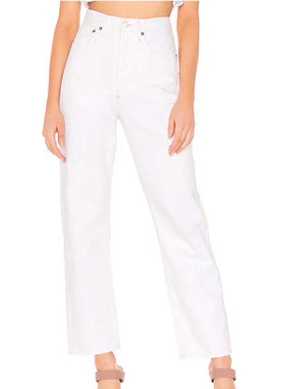 AGOLDE 90s High Rise Loose Fit in Behold White Jeans